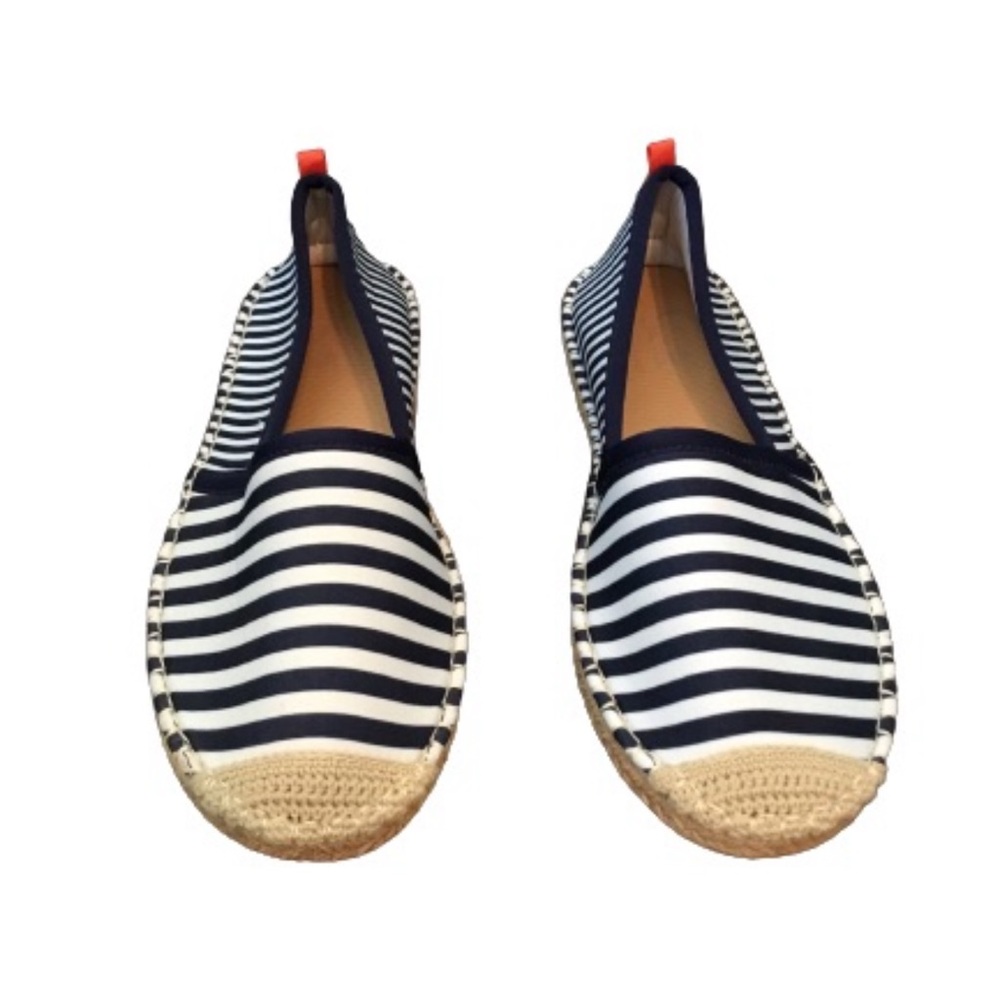 Sea Star Beachwear Navy and White Striped Espadrille Slip-On Size W9